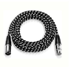 Fabric Braided XLR Cable 2m - Male to Female M/F 3pin Jack Multi-Shield Ofc Copper Microphone Mixer  - 2m ,6.5ft